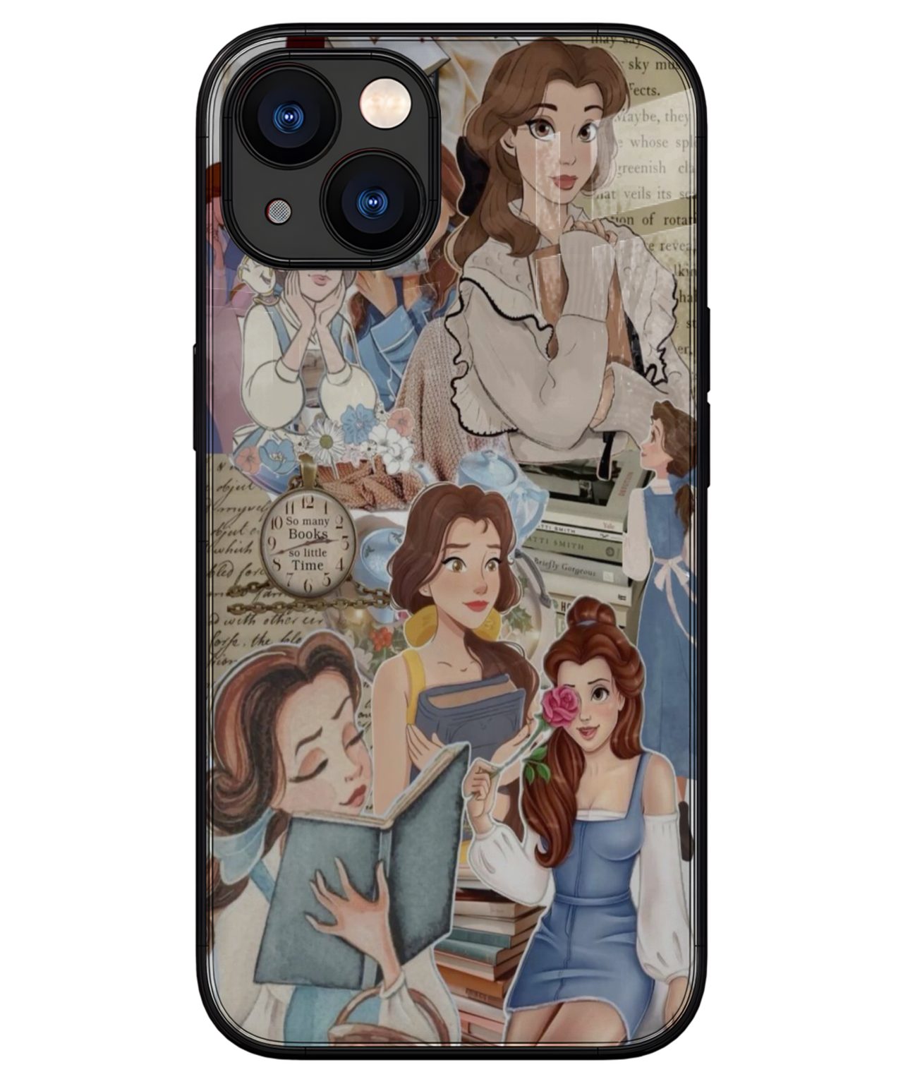 Beauty and Books Collage iphone 13 back cover 1