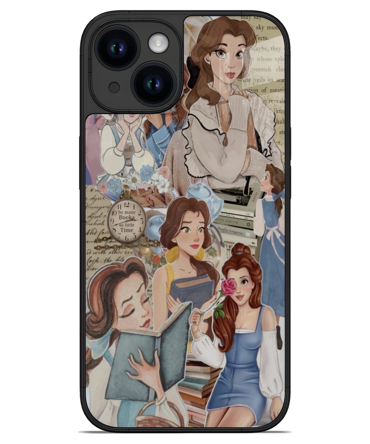 Beauty and Books Collage iphone 14 back cover 1