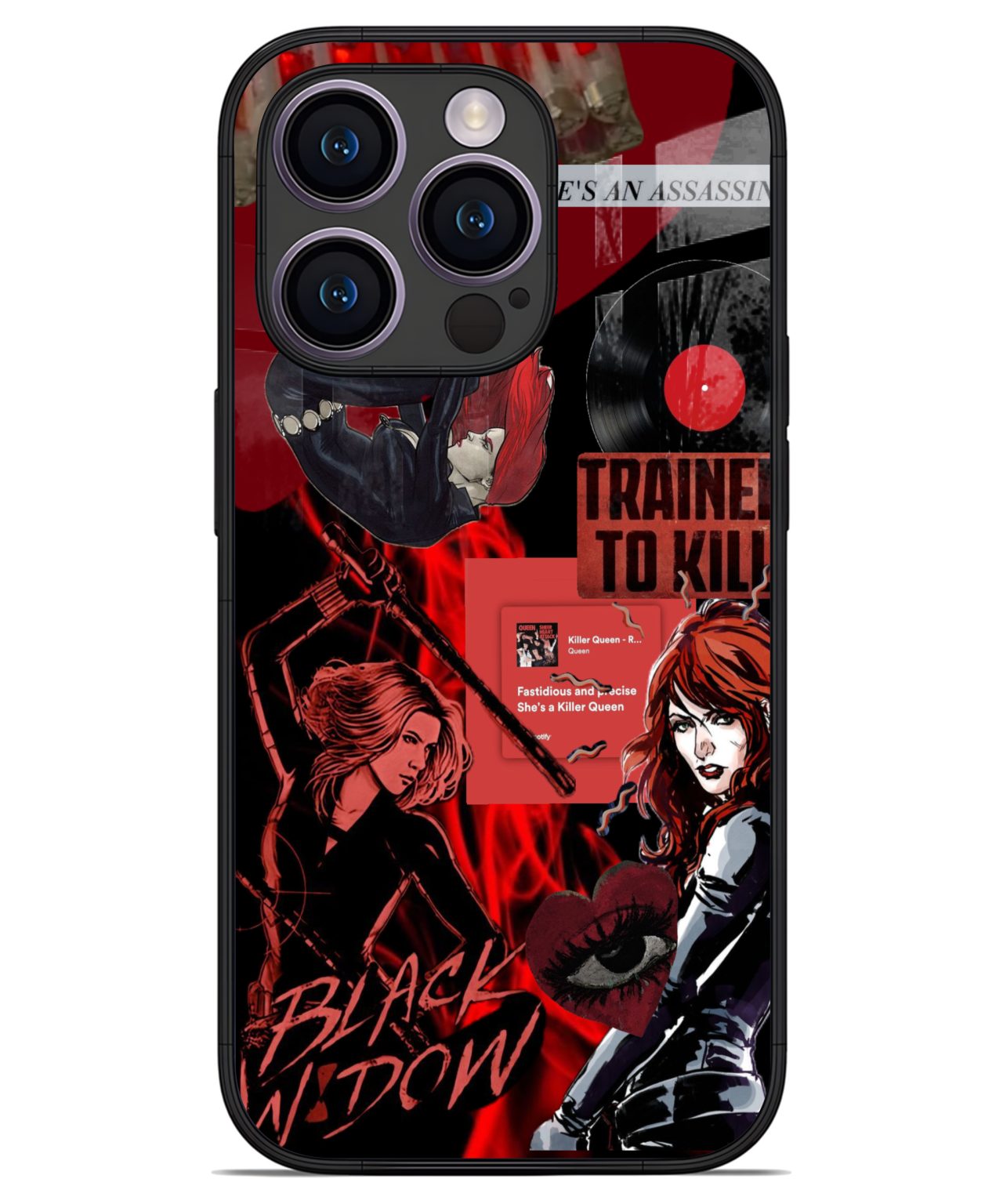 Black Widow Collage Case iphone 14 pro back cover 1