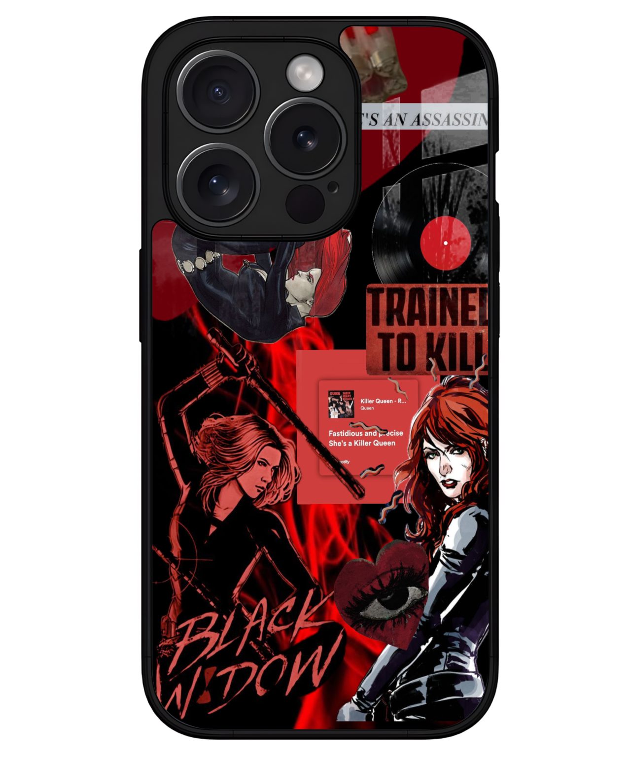 Black Widow Collage Case iphone 15 pro max back cover 1