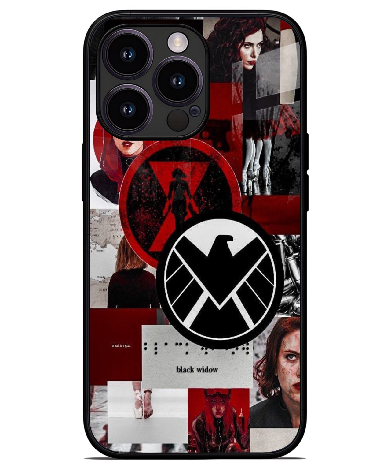 Black Widow Shield Emblem iphone 13 pro back cover 1