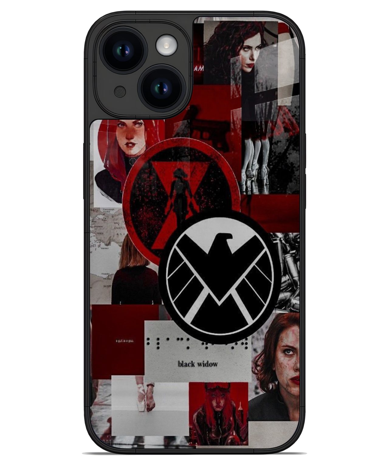Black Widow Shield Emblem iphone 14 back cover 1