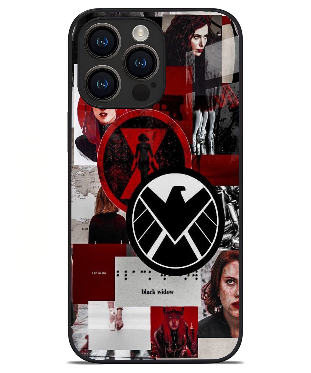 Black Widow Shield Emblem iphone 14 pro max back cover 1