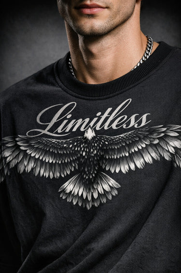 Black Spirit Wings Oversized T-Shirt for Men 3