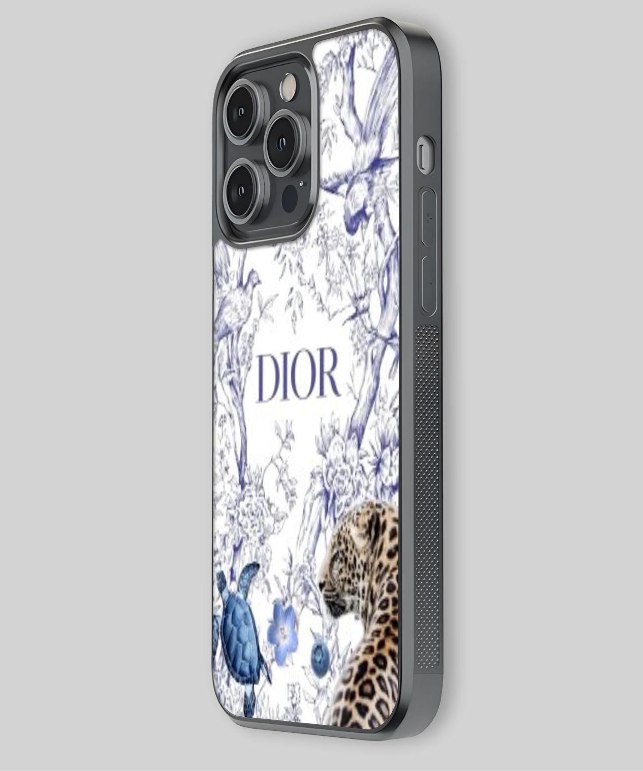 Christian Dior Blue Floral and Animal Design Phone Case 2