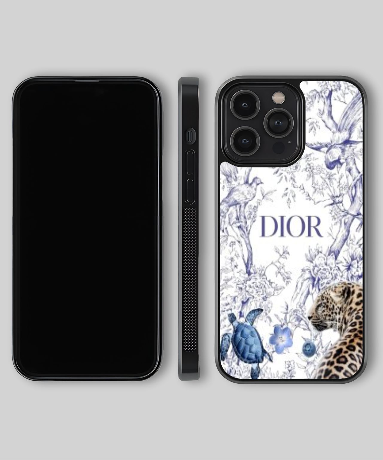 Christian Dior Blue Floral and Animal Design Phone Case 4