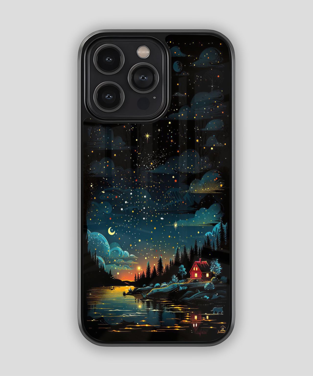 Cozy Cabin Starry Night Phone Case 1