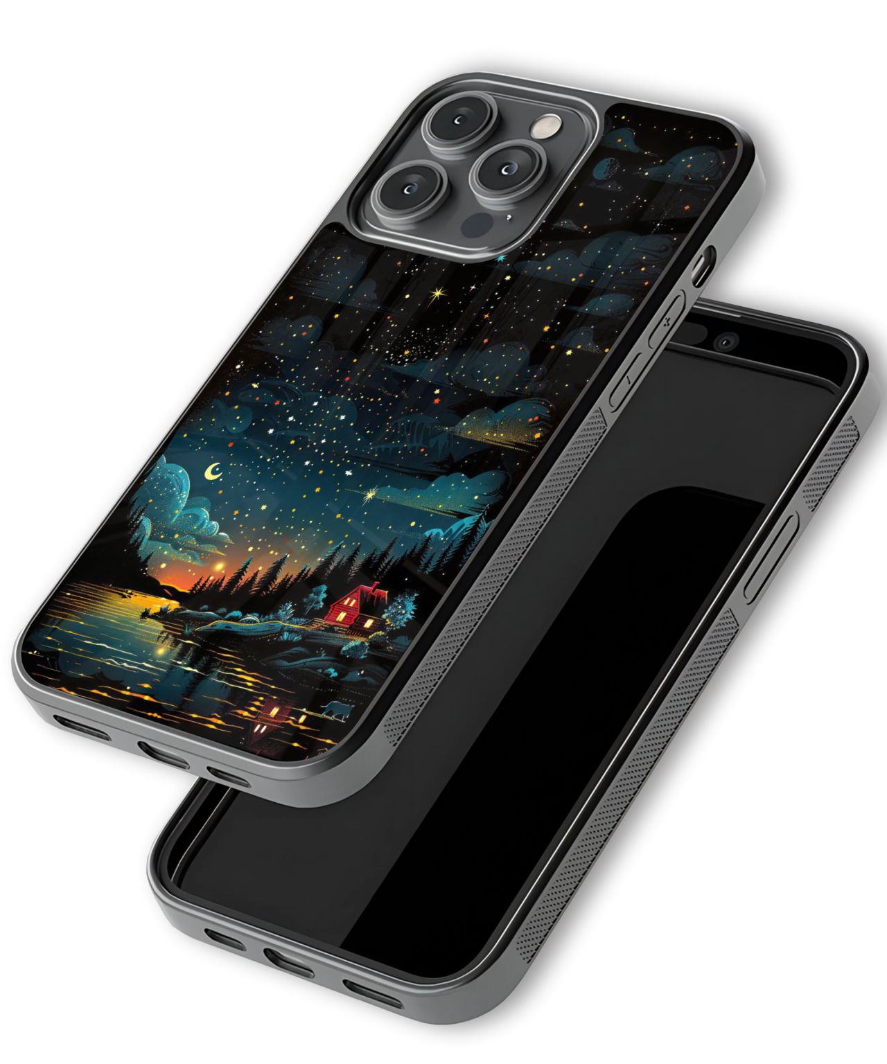 Cozy Cabin Starry Night Phone Case 3
