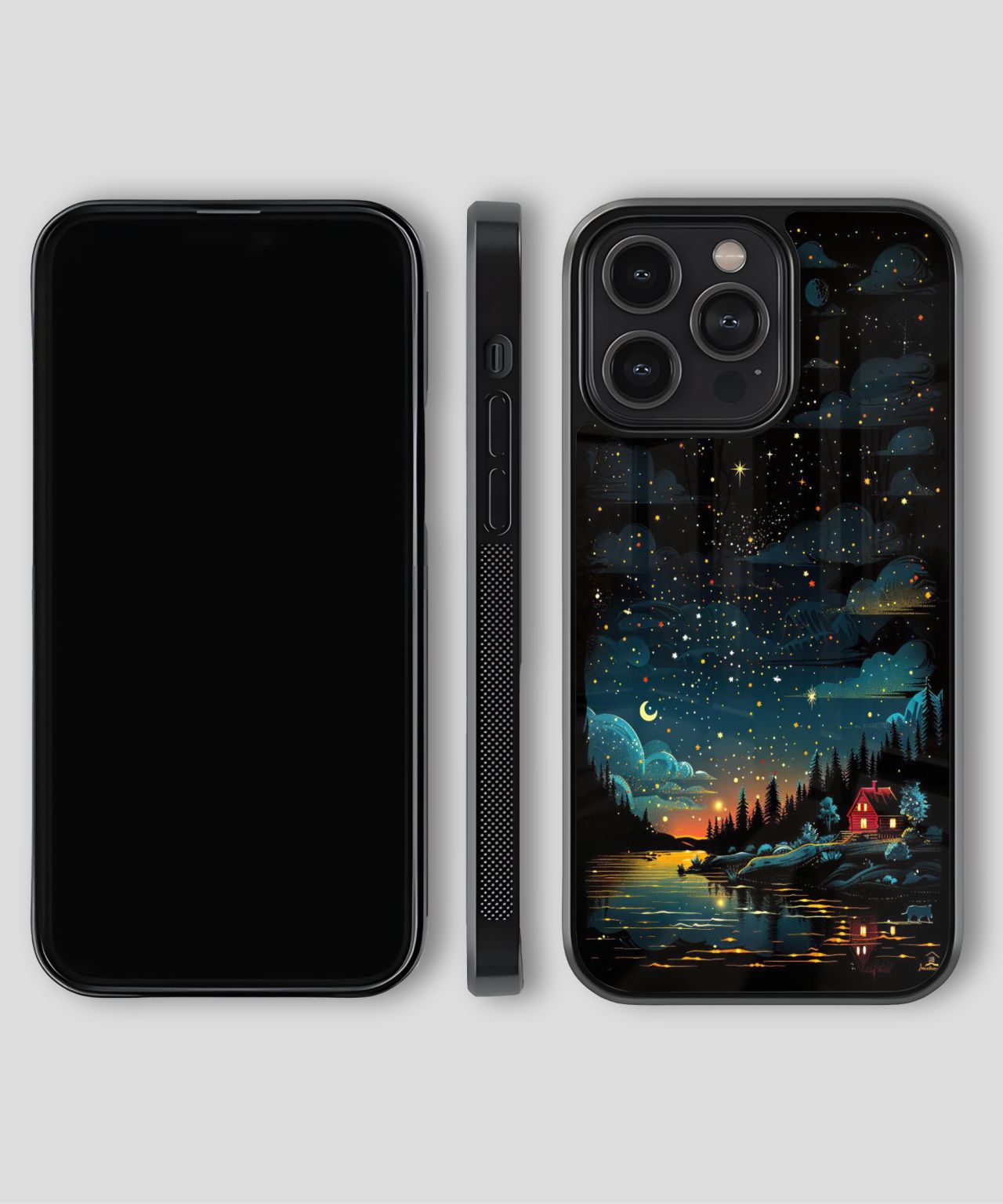 Cozy Cabin Starry Night Phone Case 4