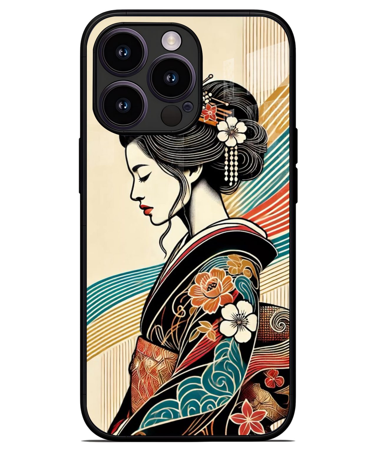 Elegant Geisha Art iphone 13 pro back cover 1