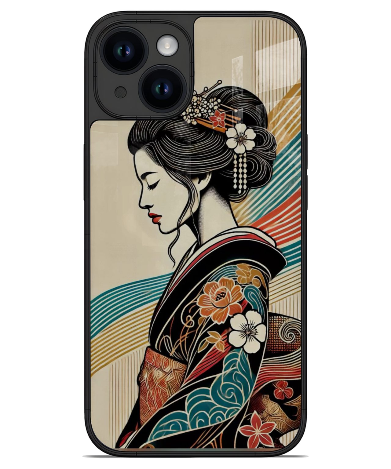 Elegant Geisha Art iphone 14 back cover 1