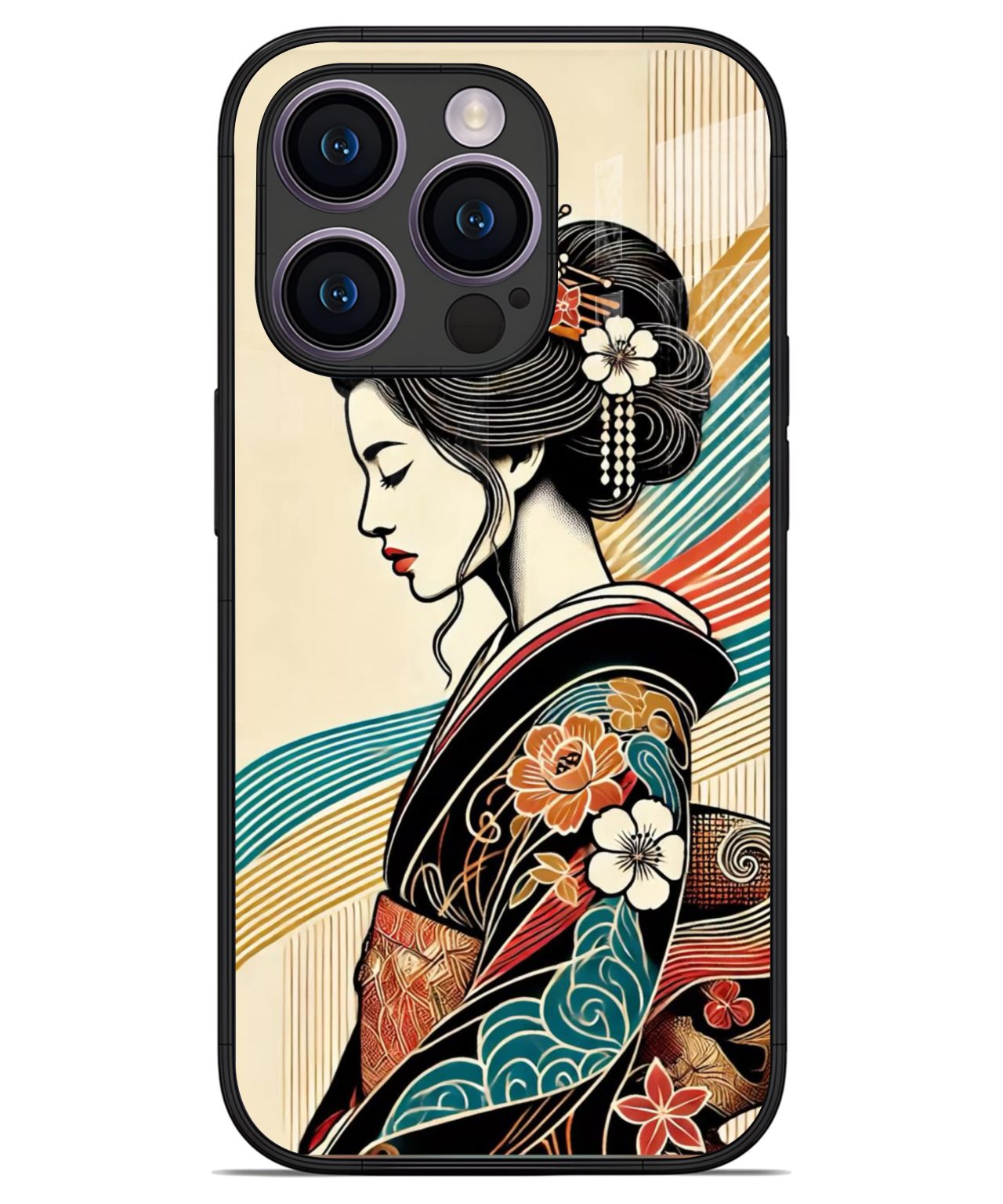 Elegant Geisha Art iphone 14 pro back cover 1