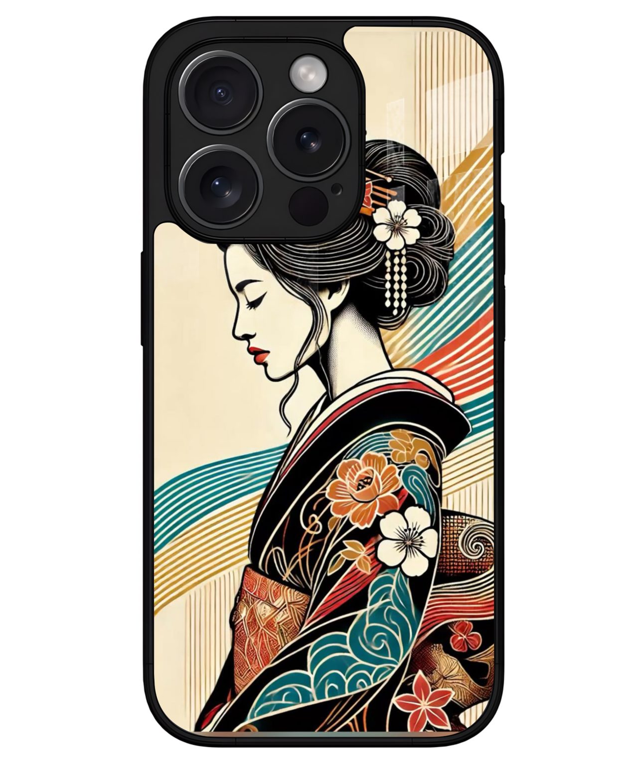 Elegant Geisha Art iphone 15 pro max back cover 1