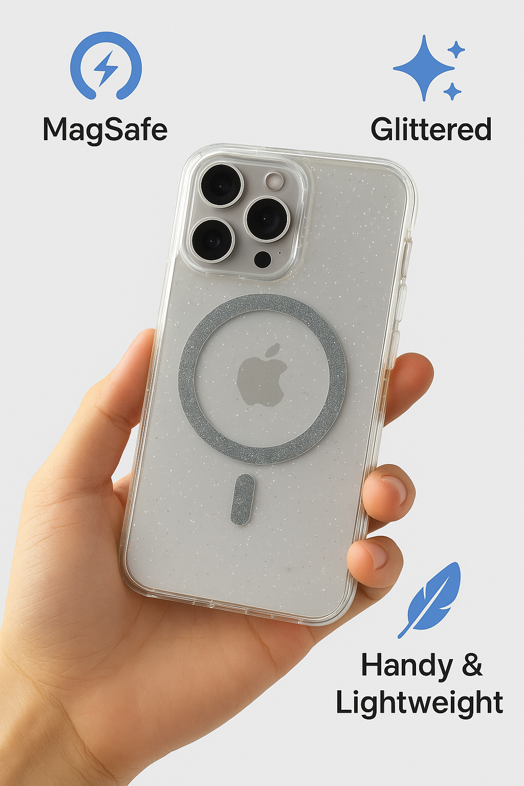 Glitter MagSafe Soft Case for iPhone and Samsung - Sparkling & Durable Protective Cover with MagSafe Compatibility