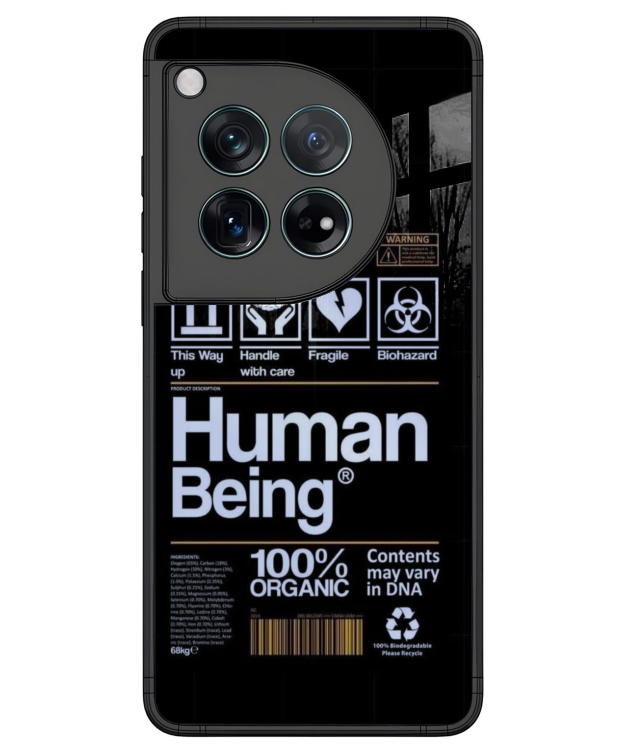 Human Being Barcode Phone Case for OnePlus 12.