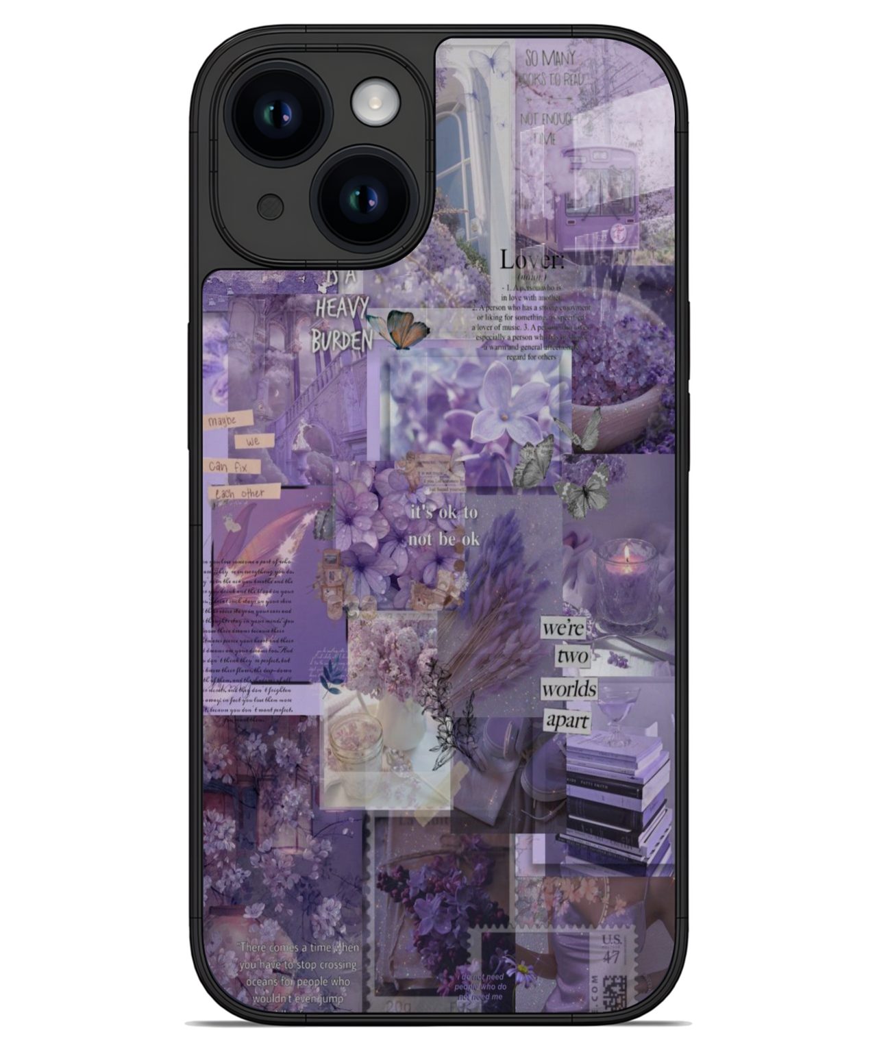 Lavender Aesthetic Collage iphone 14 back cover 1