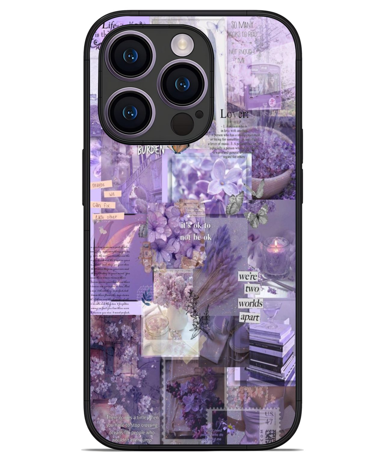 Lavender Aesthetic Collage iphone 14 pro back cover 1