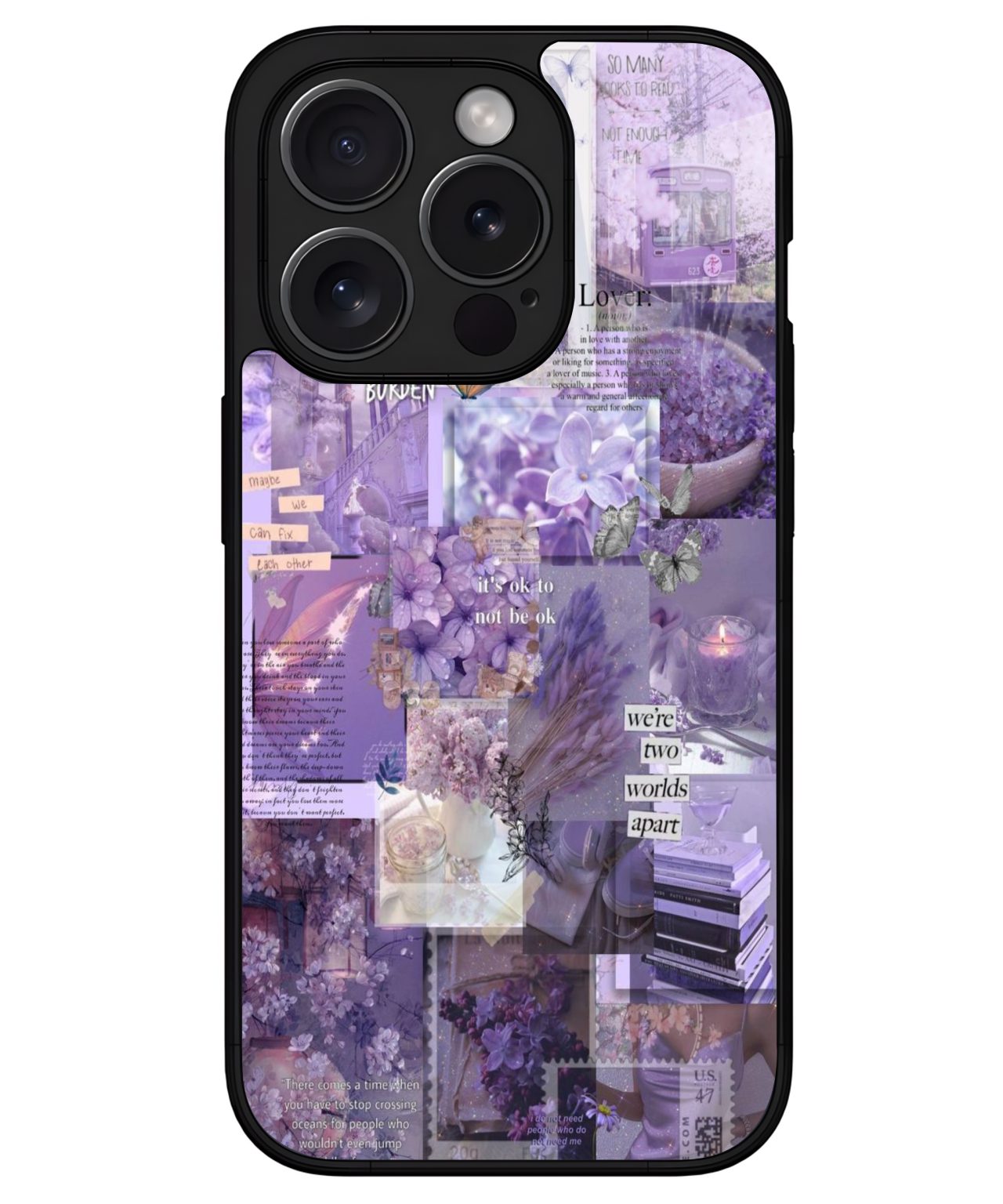 Lavender Aesthetic Collage iphone 15 pro max back cover 1