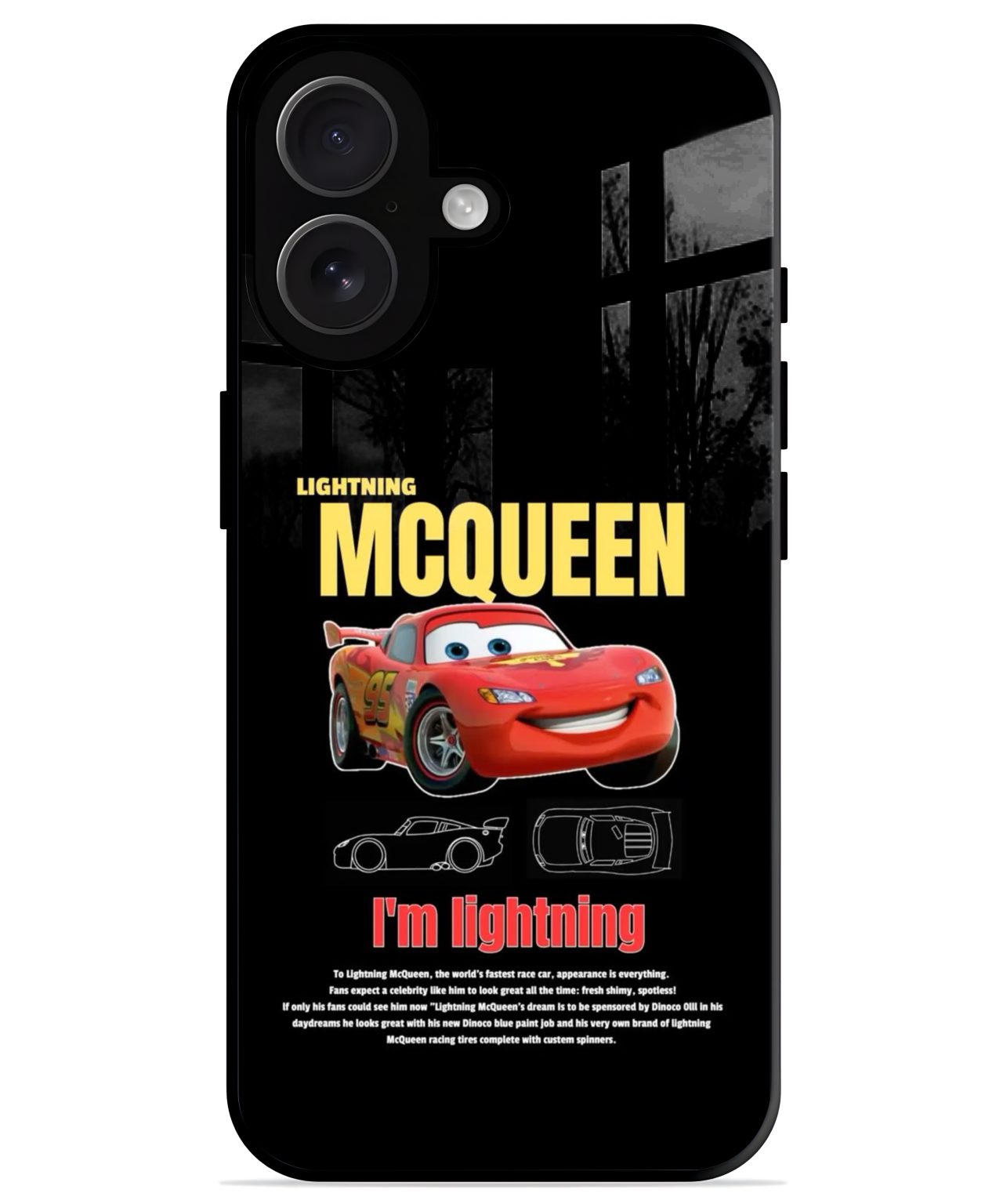 Lightning McQueen Racer iphone 16 plus back cover 1