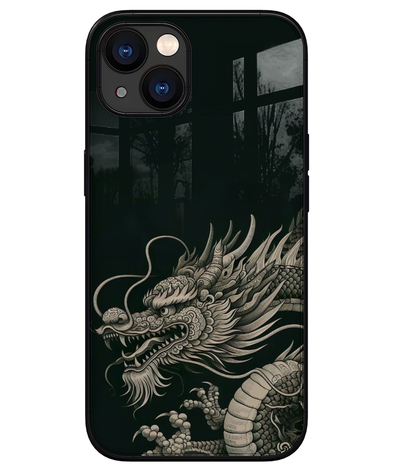 Mystic Dragon Monochrome iphone 13 back cover 1