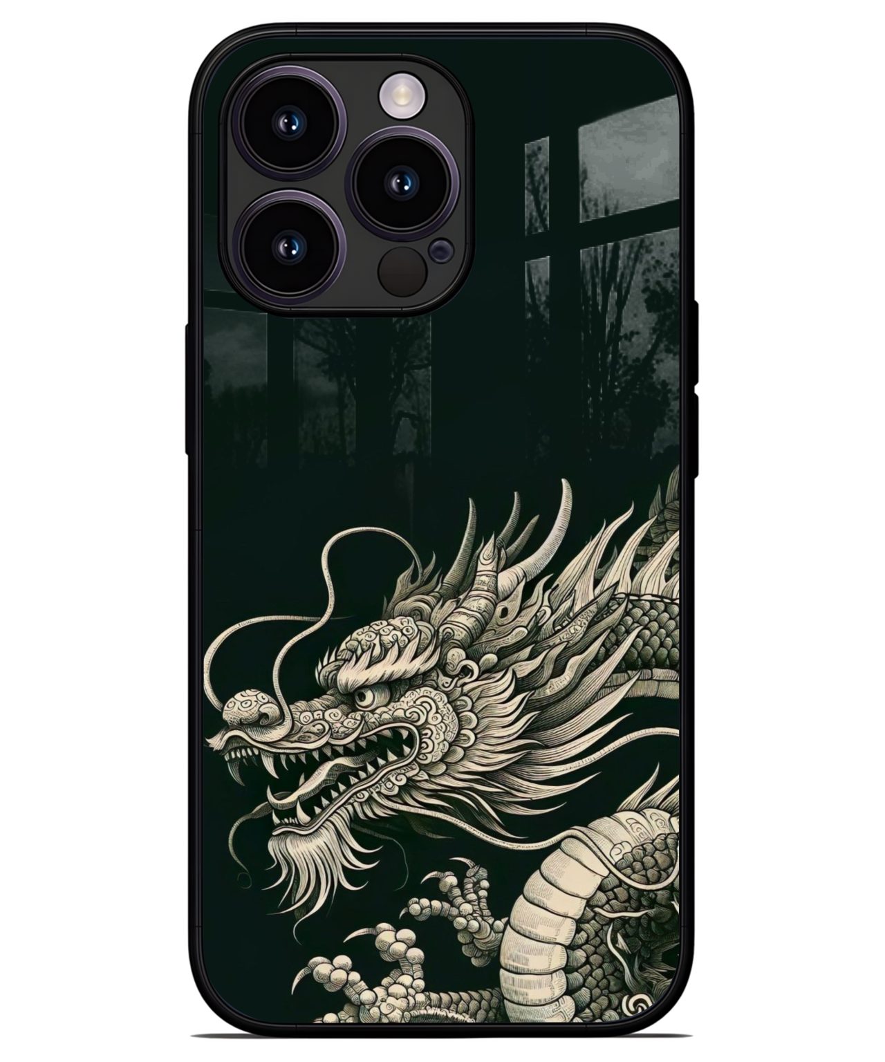 Mystic Dragon Monochrome iphone 13 pro back cover 1