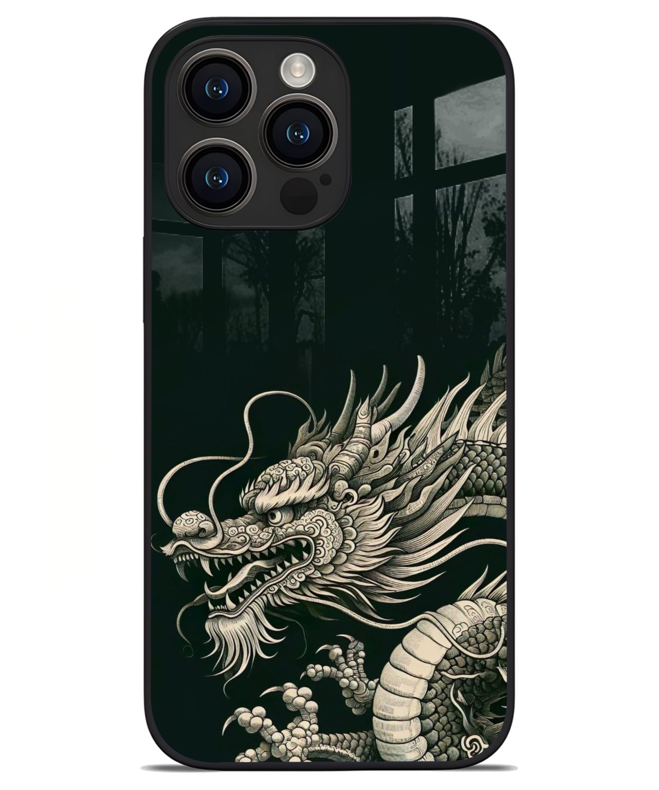 Mystic Dragon Monochrome iphone 14 pro max back cover 1