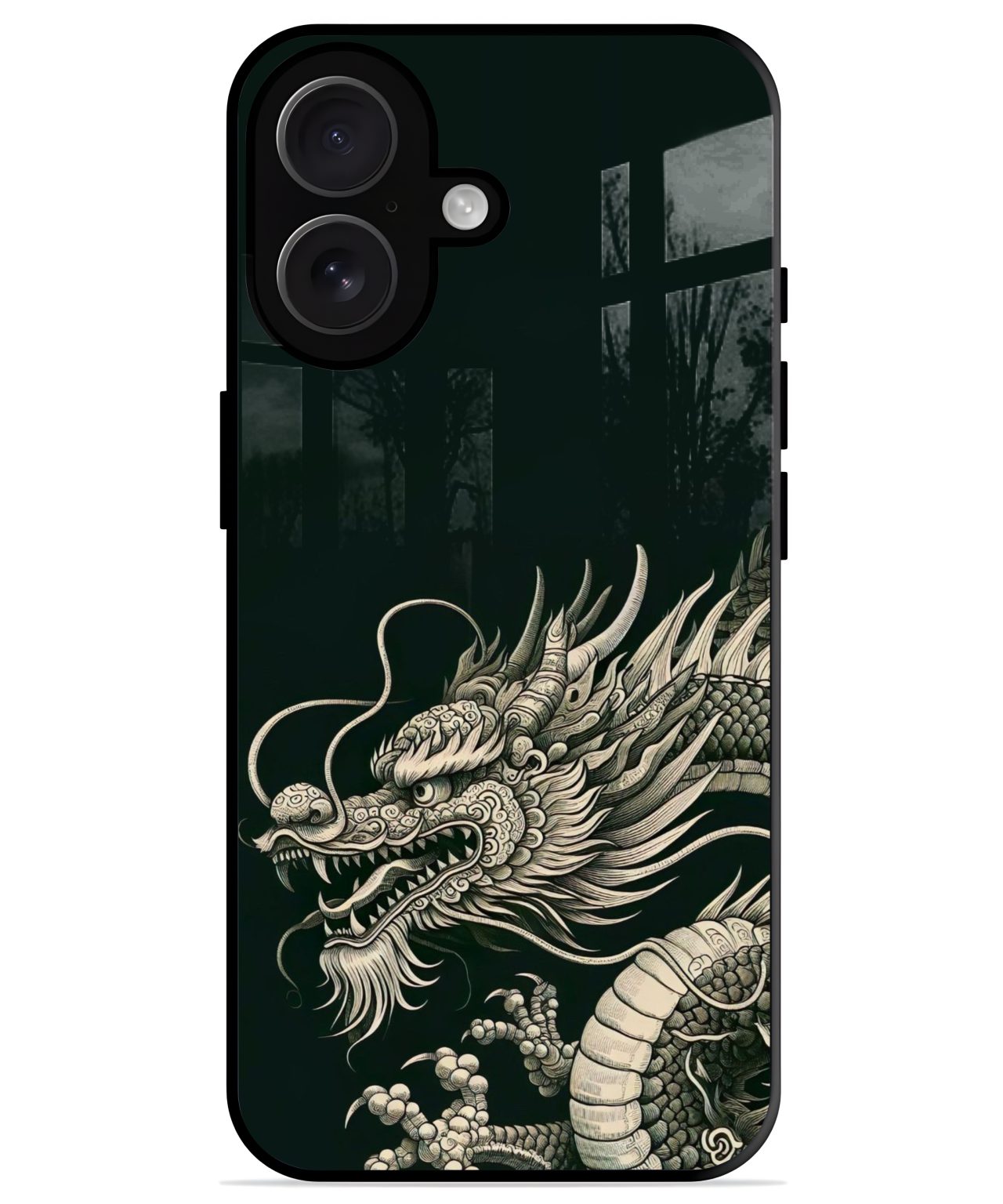 Mystic Dragon Monochrome iphone 16 plus back cover 1