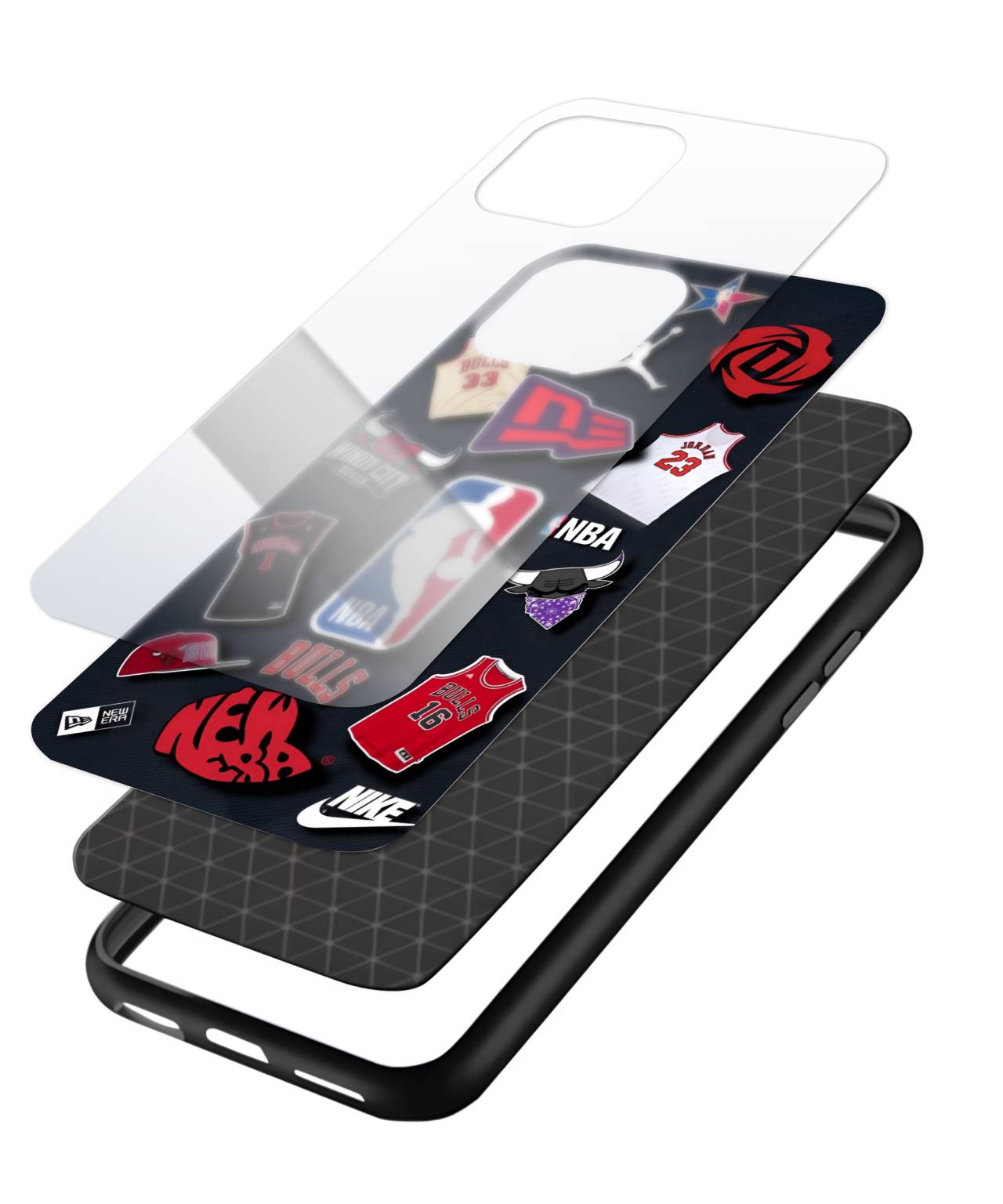 NBA Bulls Sticker Collage Phone Case 3