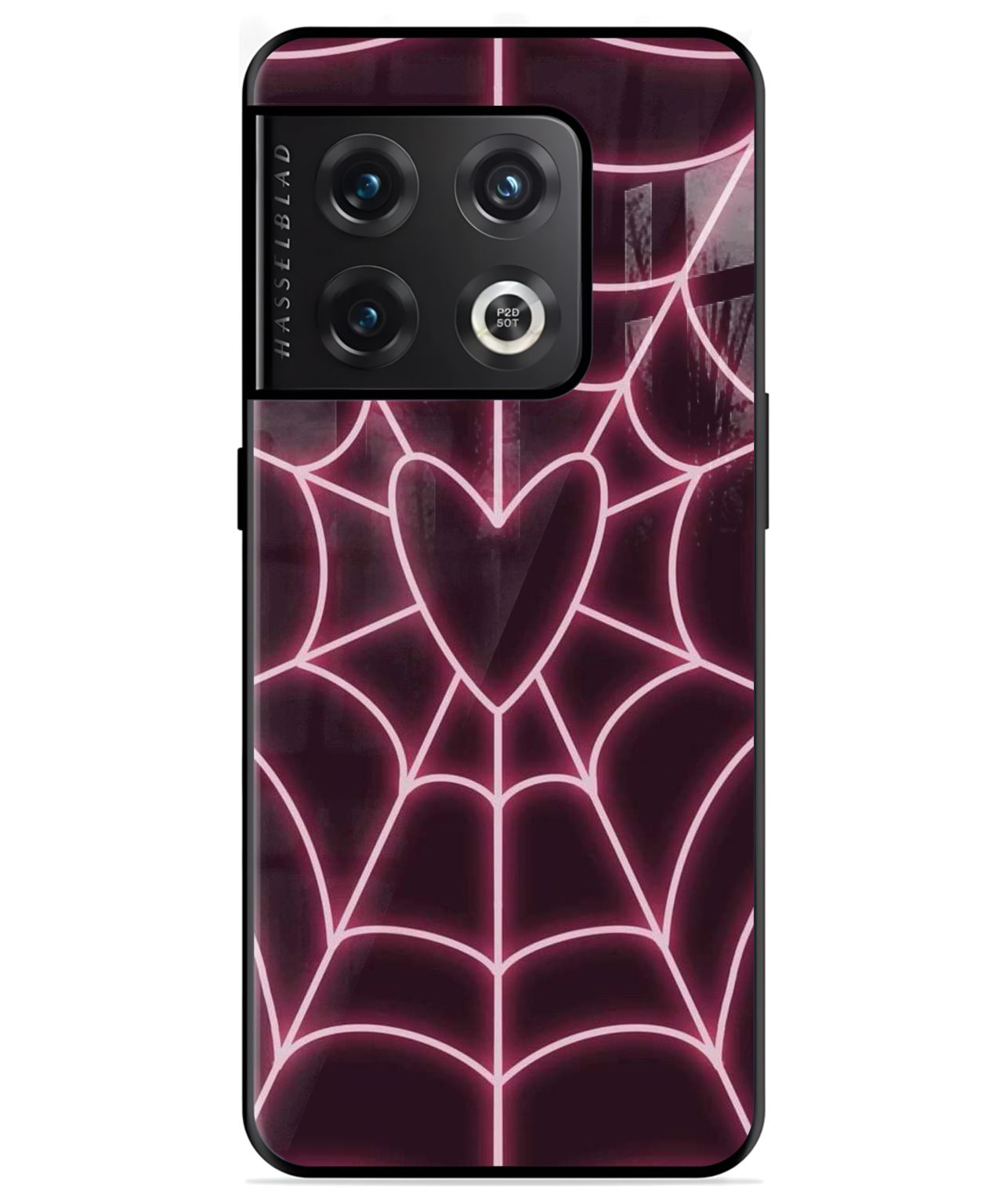 Neon Heart Spider Web Phone Case for OnePlus 10 Pro 1