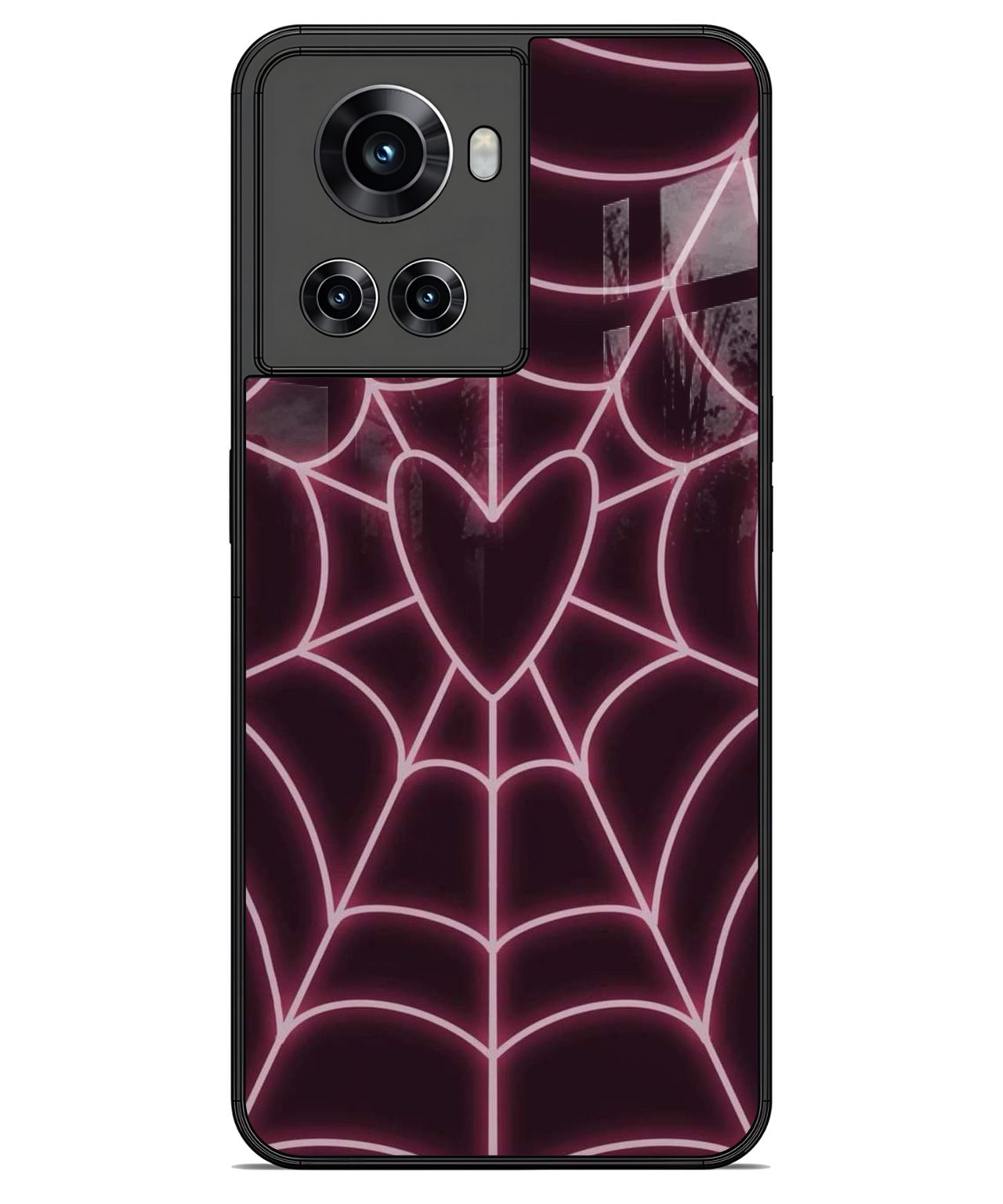 Neon Web Heart Design for OnePlus 10R 1