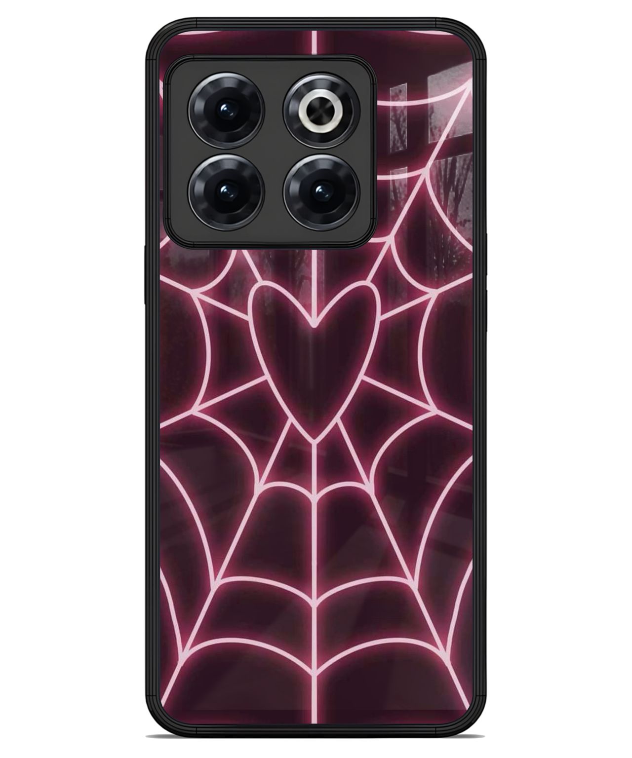 Neon Web Heart Design for OnePlus 10T 1