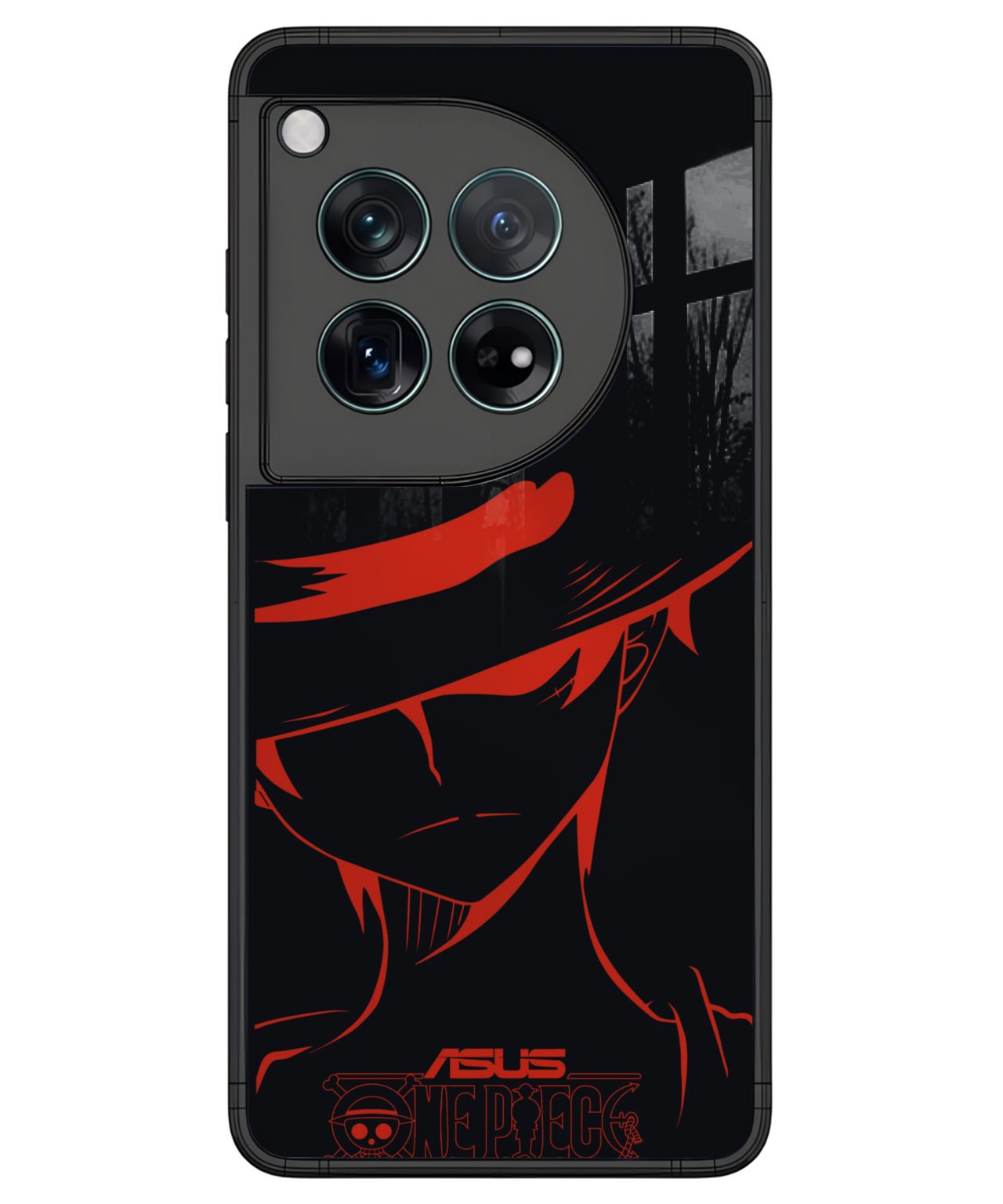 One Piece Luffy Hat Silhouette Phone Case for OnePlus 12.