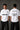 Black STAR BOY oversized t-shirt with a light blue raised graphic of a star and text. Detailed fabric texture shown. - white