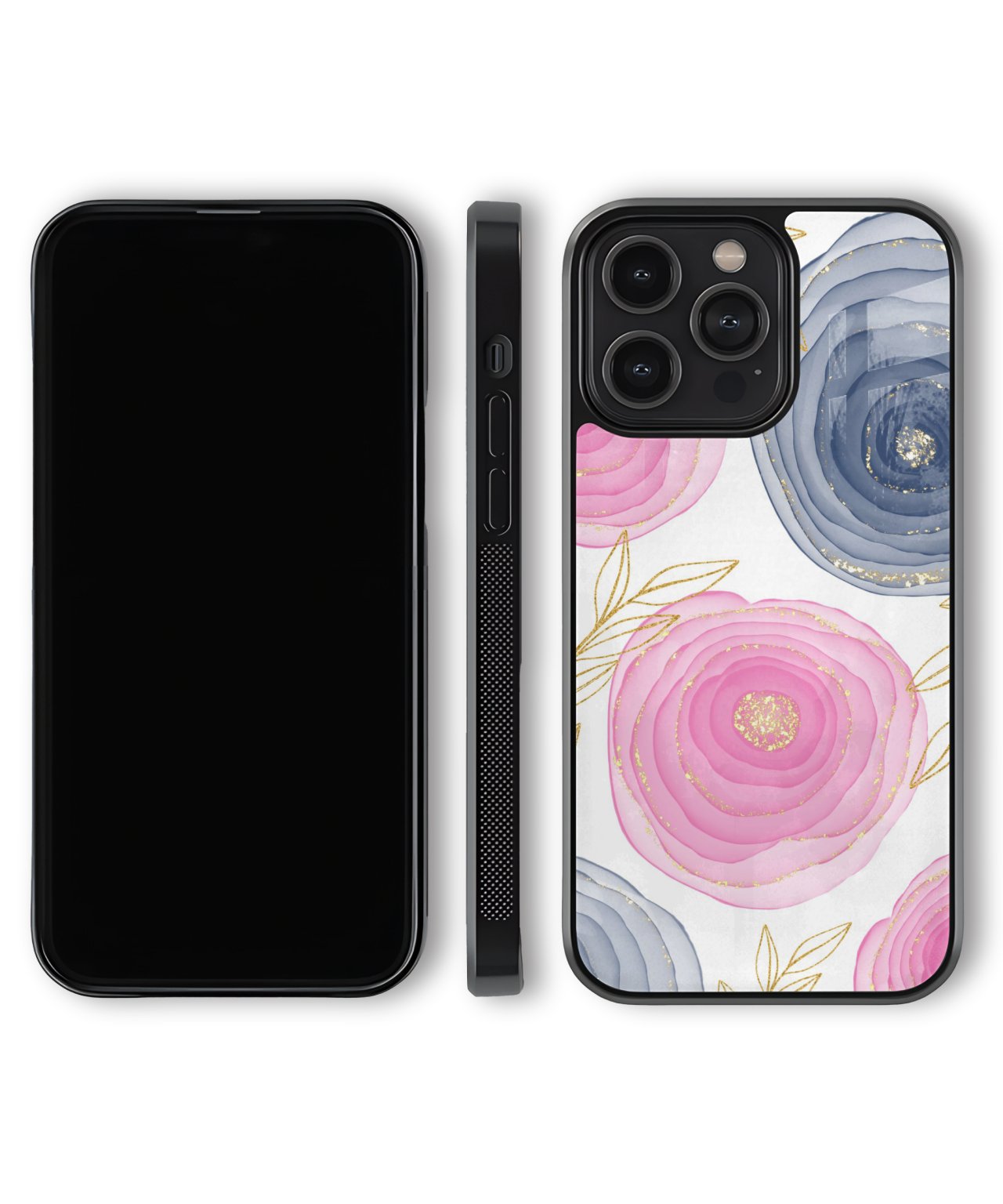 Phone case with floral design on a white background