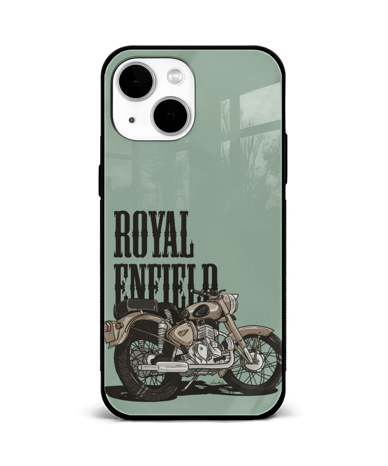Royal Enfield Classic Motorcycle Tempered Glass/Metal Phone Case 1