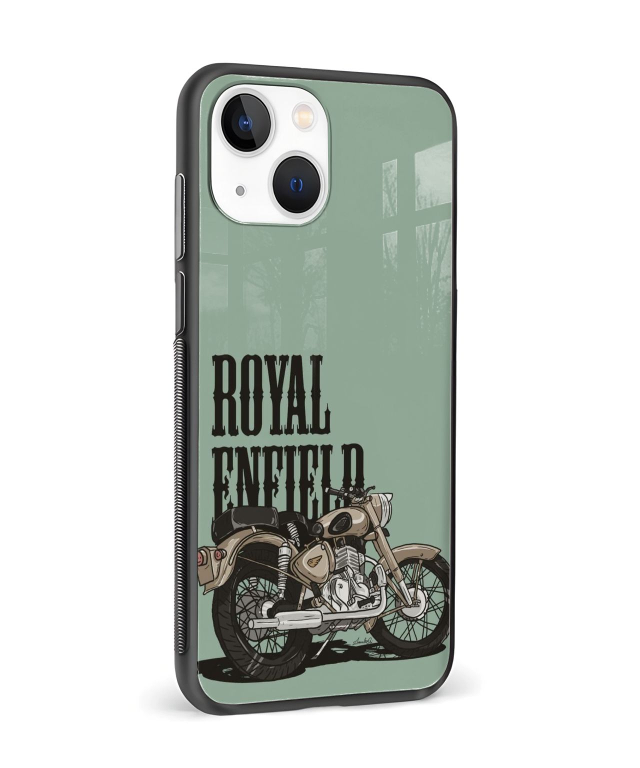 Royal Enfield Classic Motorcycle Tempered Glass/Metal Phone Case 4