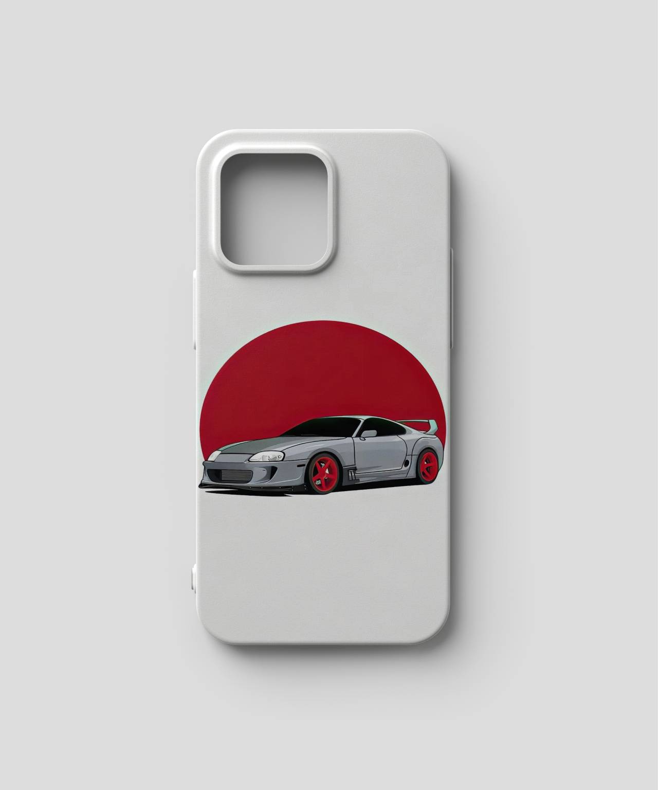 Sleek Car Silhouette & Red Sun Mobile Case 3
