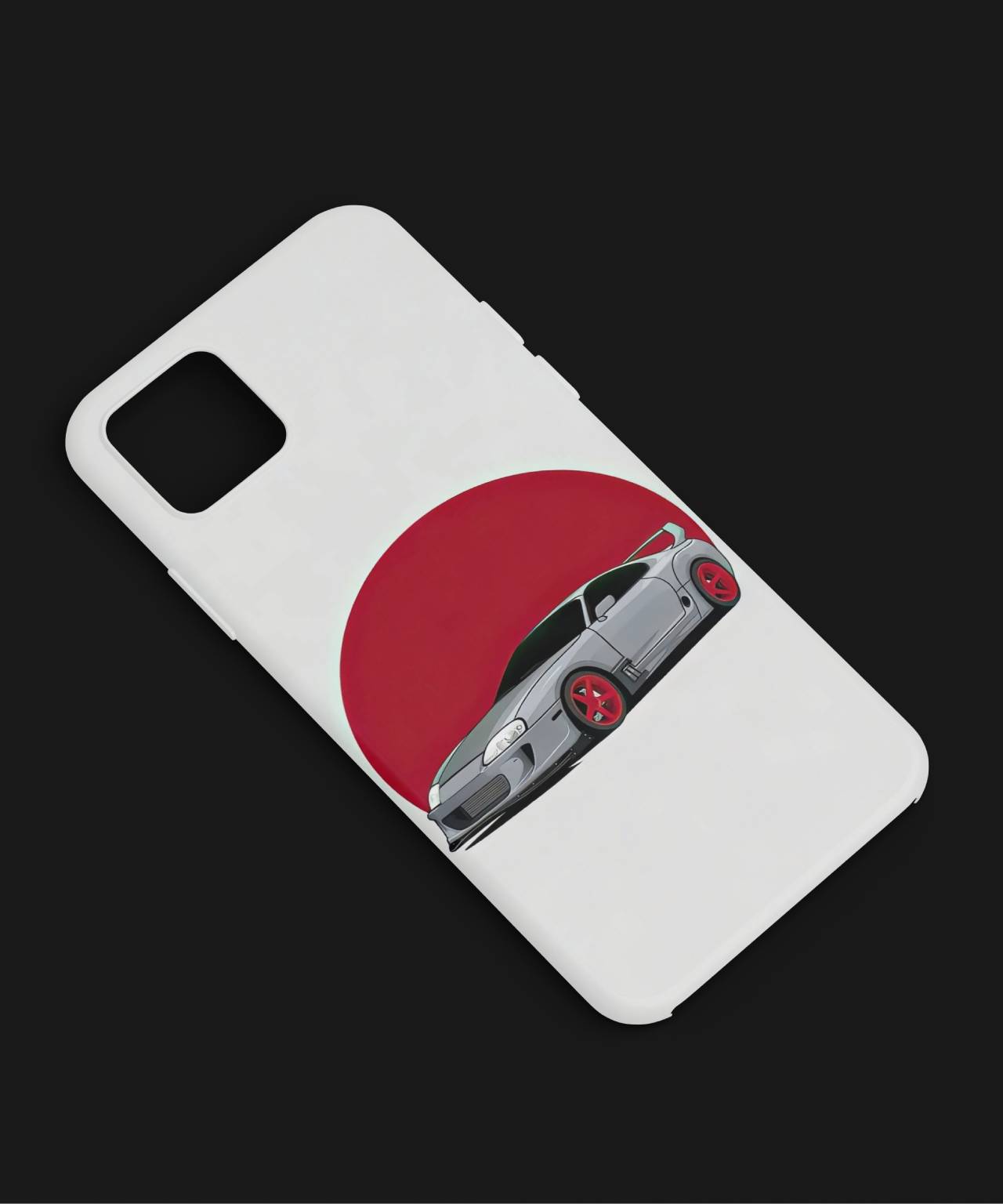 Sleek Car Silhouette & Red Sun Mobile Case 4