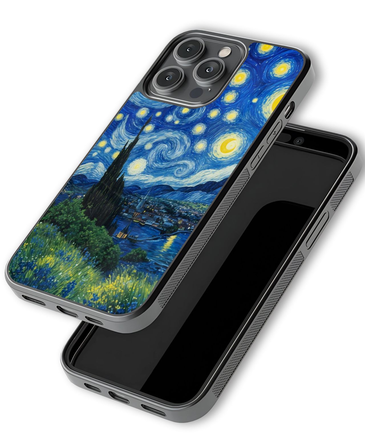 Starry Night Meadow Scene Phone Case 3