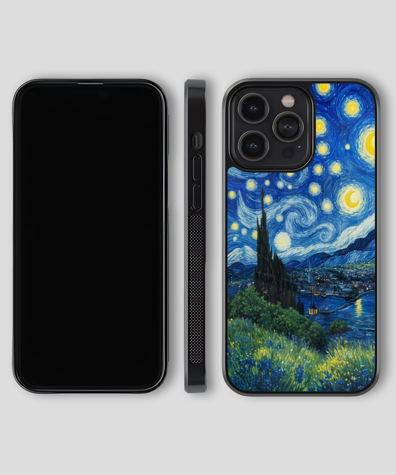 Starry Night Meadow Scene Phone Case 4