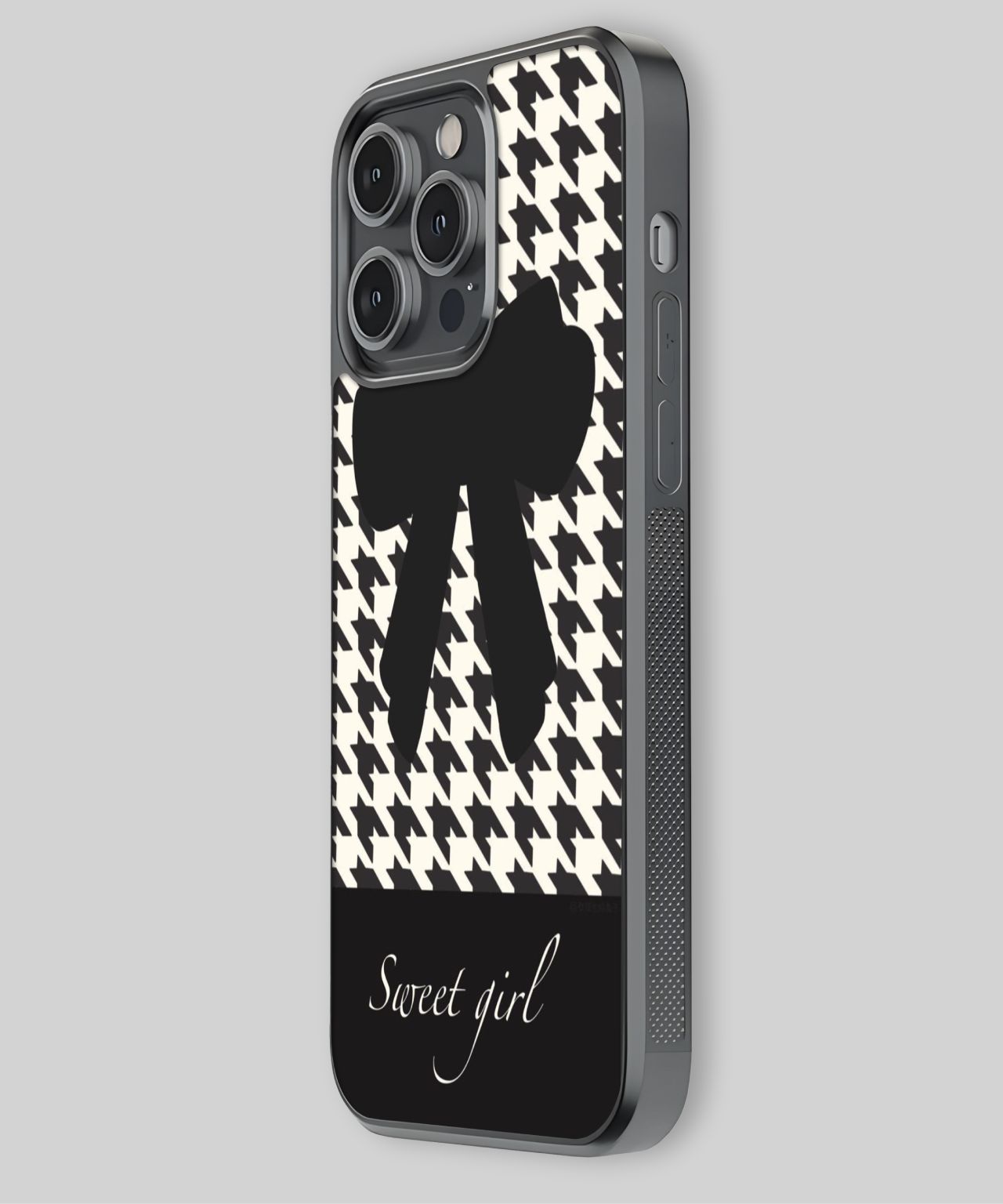 Sweet Girl Bow and Houndstooth Pattern Phone Case 2