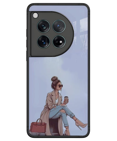 Trendy Coffee Girl Phone Case for OnePlus 12.