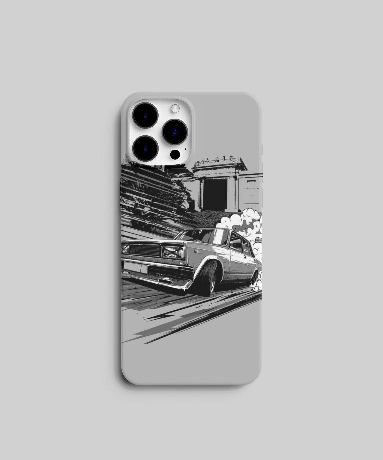 Vintage Car Grayscale Mobile Cover 1
