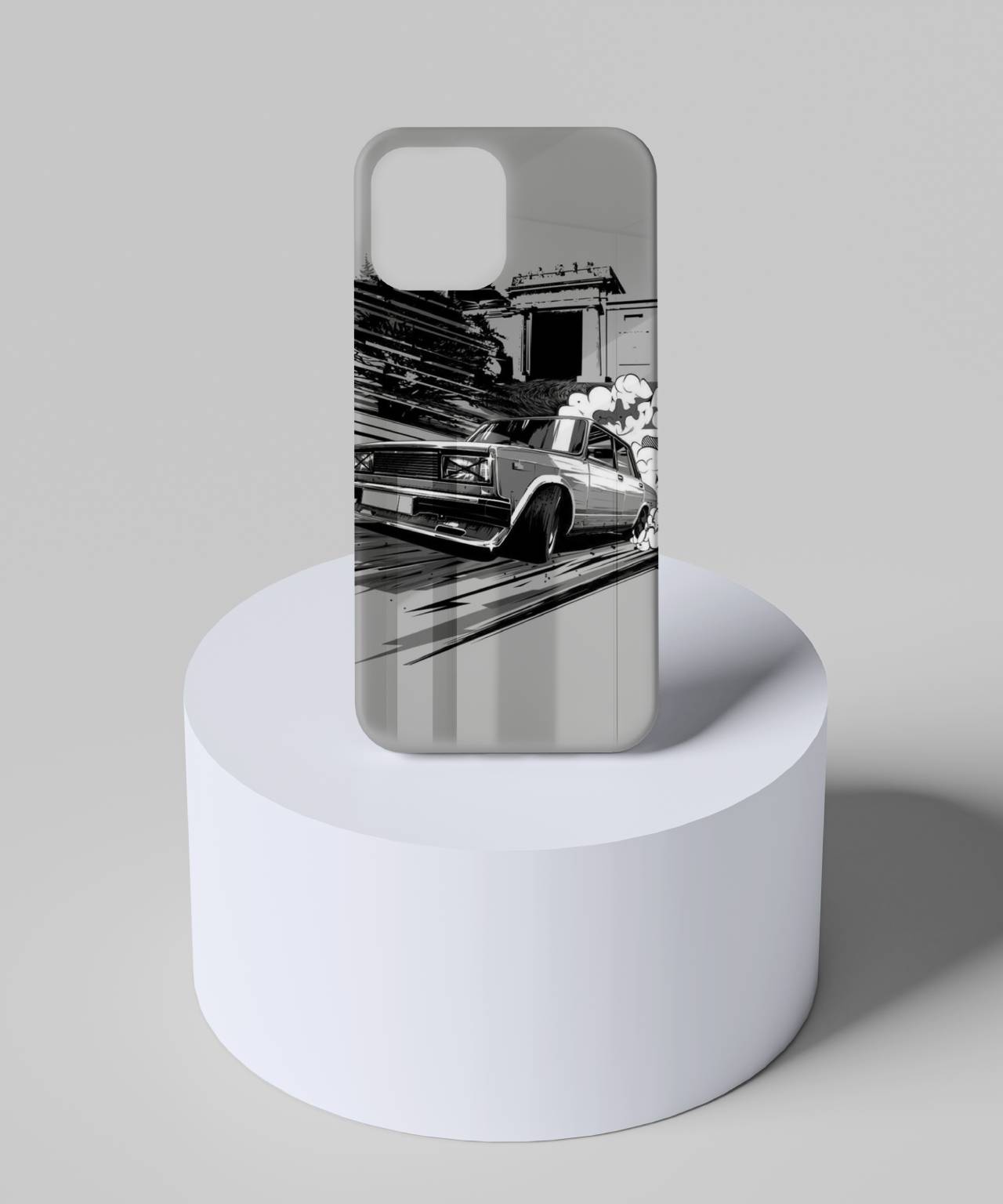 Vintage Car Grayscale Mobile Cover 6