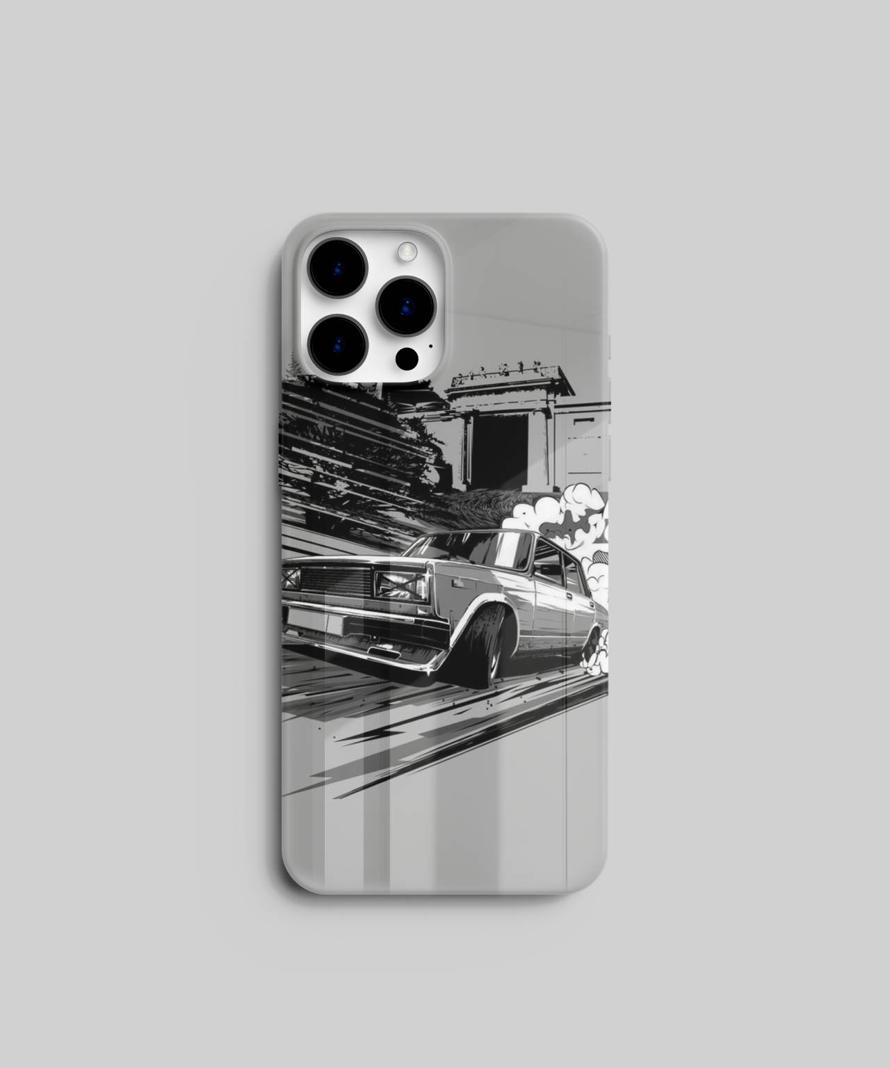 Vintage Car Grayscale Mobile Cover 7