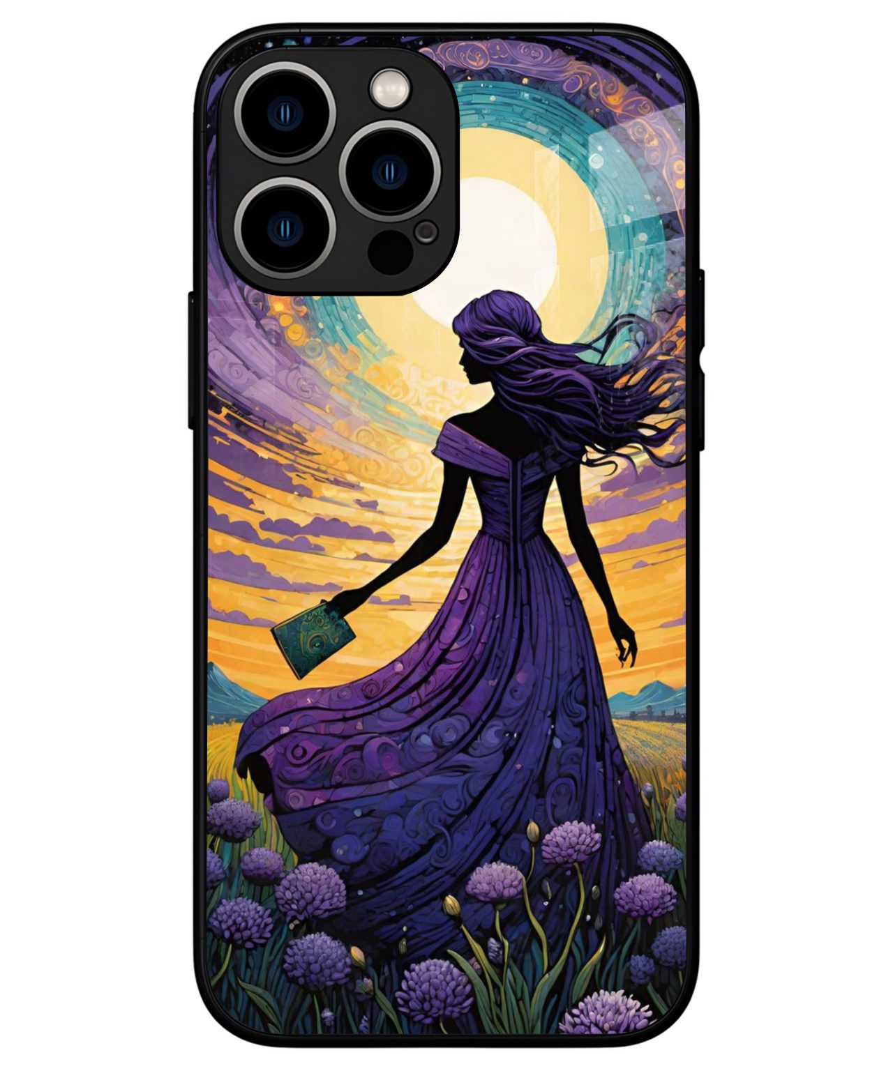 Whimsical Sunset Reader iphone 13 pro max back cover 1