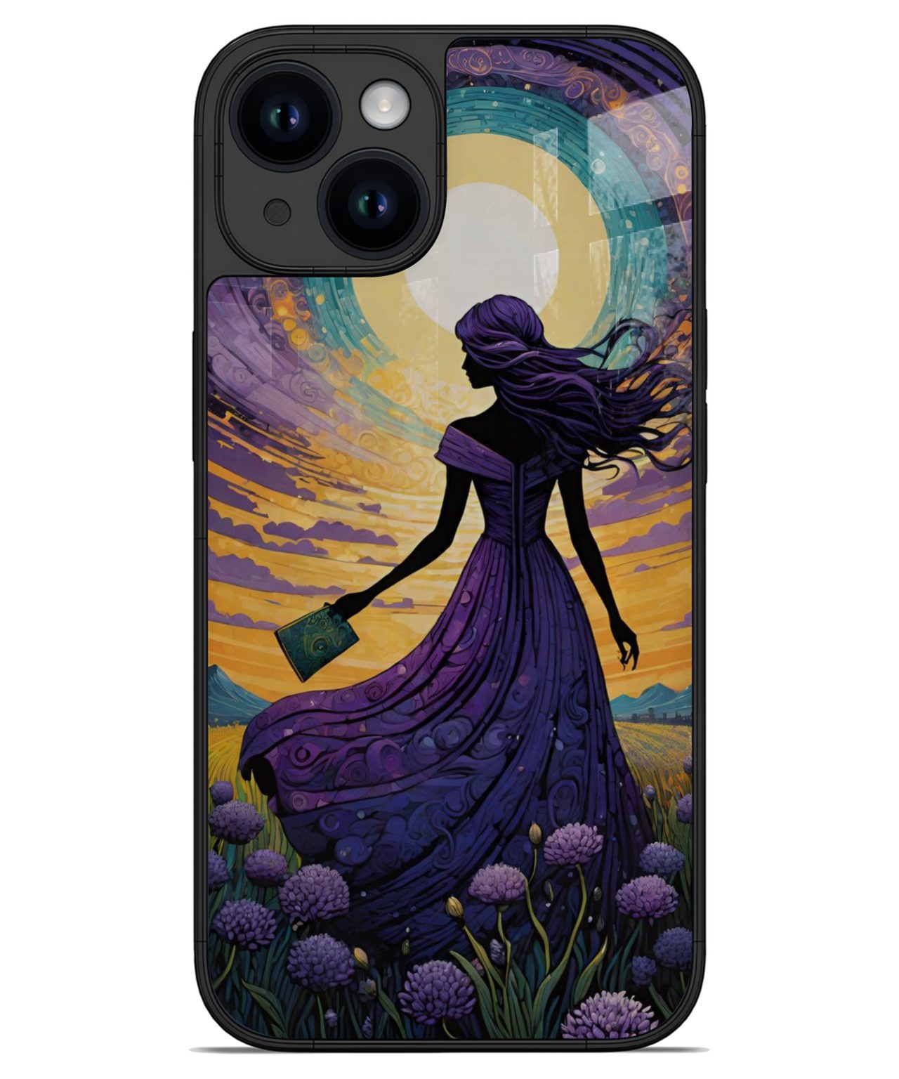 Whimsical Sunset Reader iphone 14 back cover 1