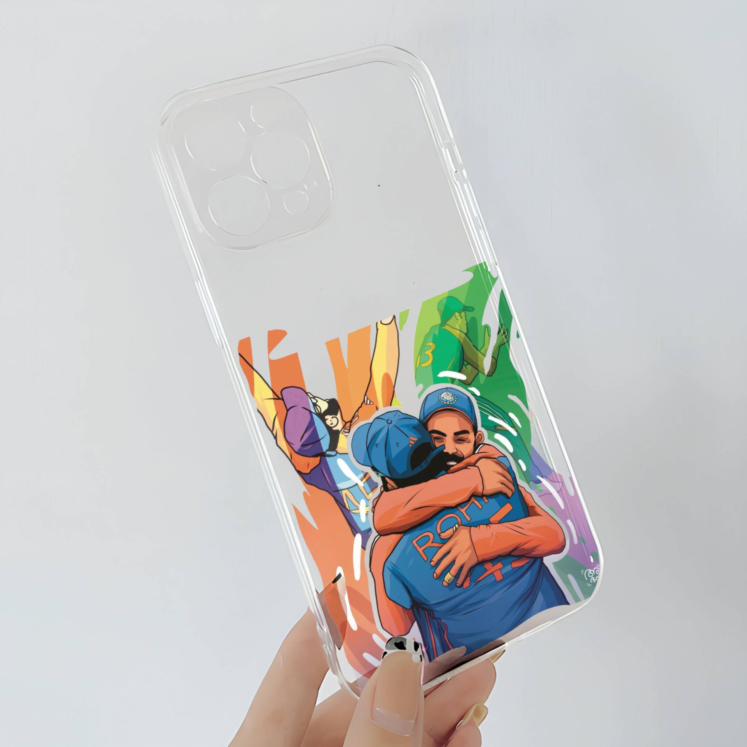 Cricket Team Hug Transparent Mobile Case