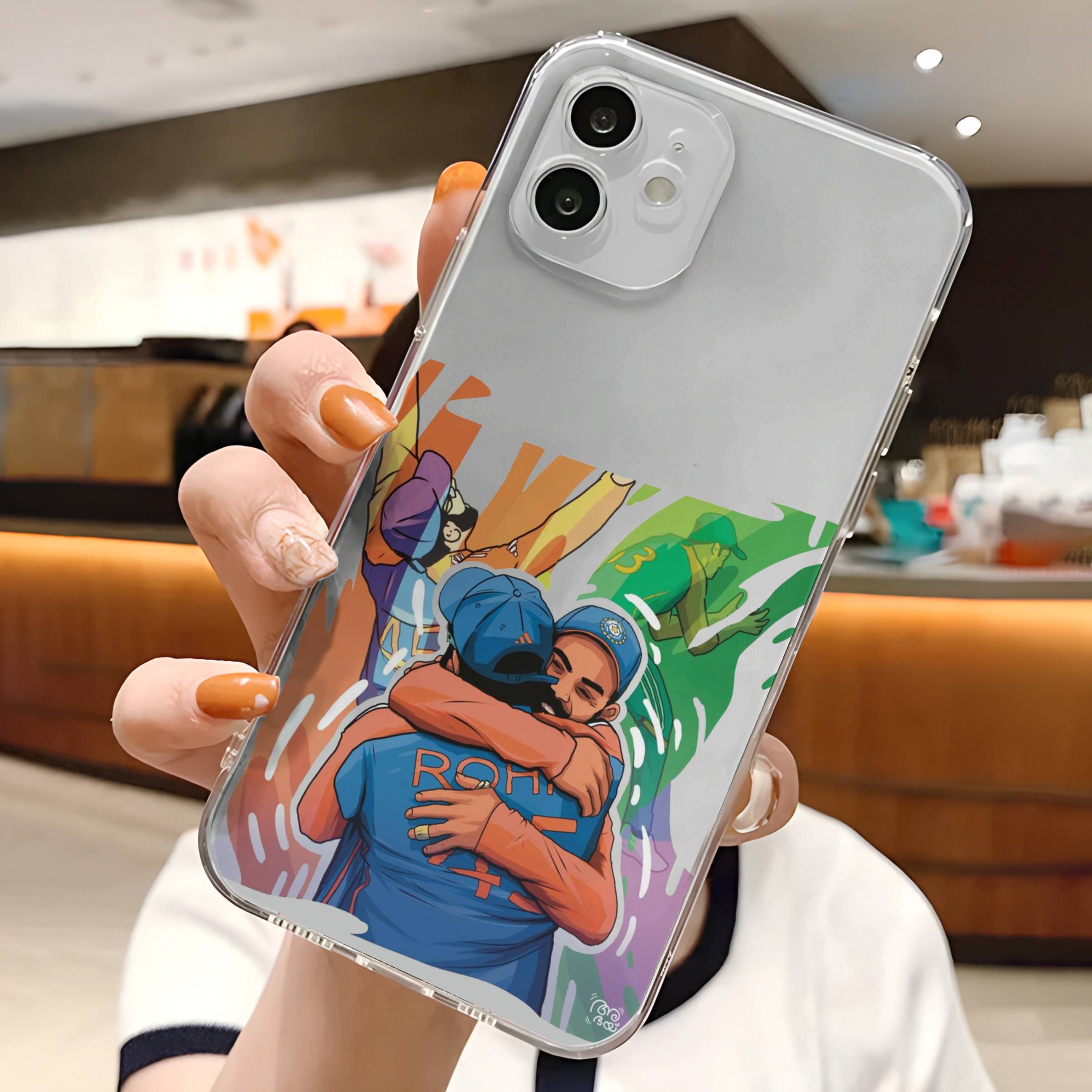 Cricket Team Hug Transparent Mobile Case