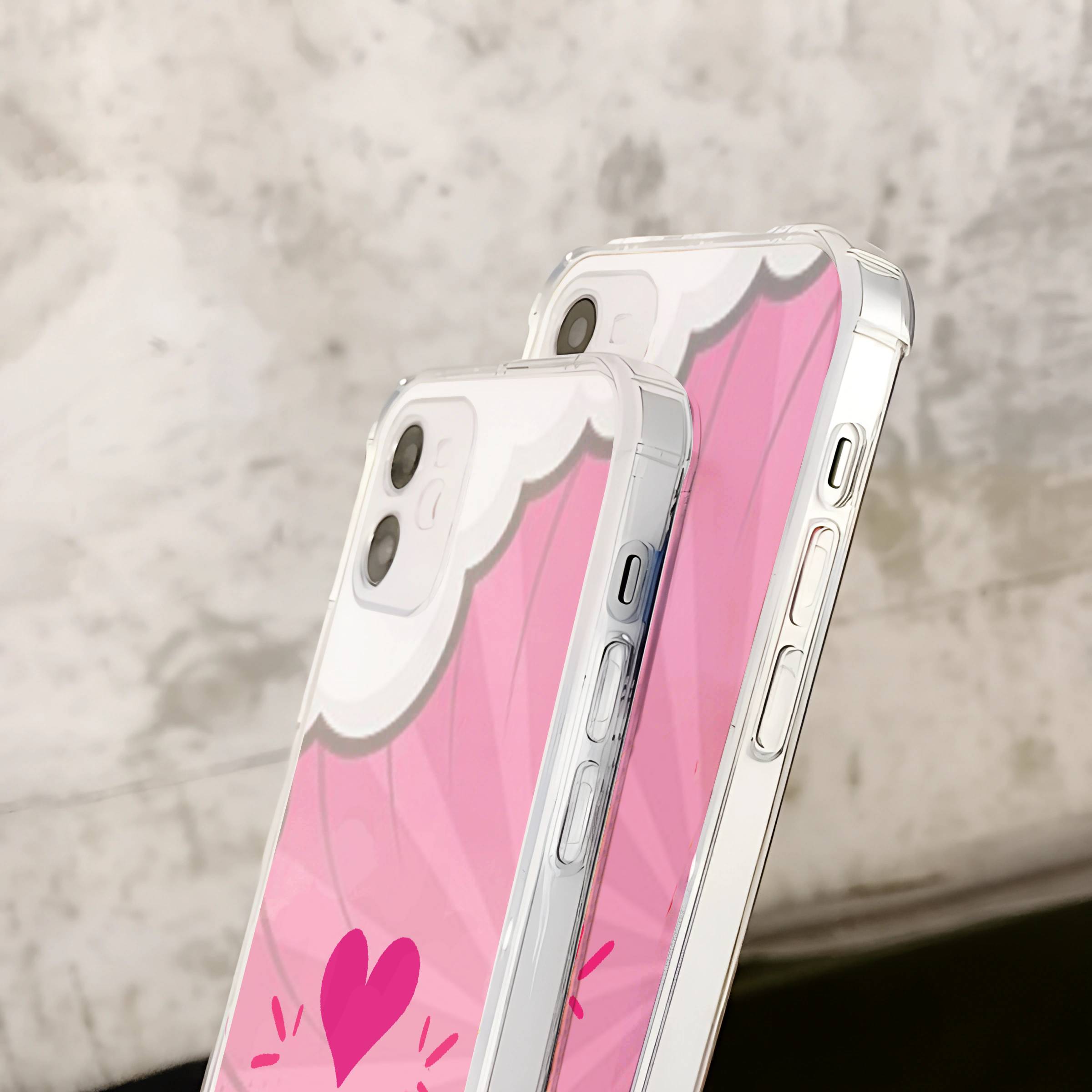 Comic Heart Hands Transparent Mobile Case